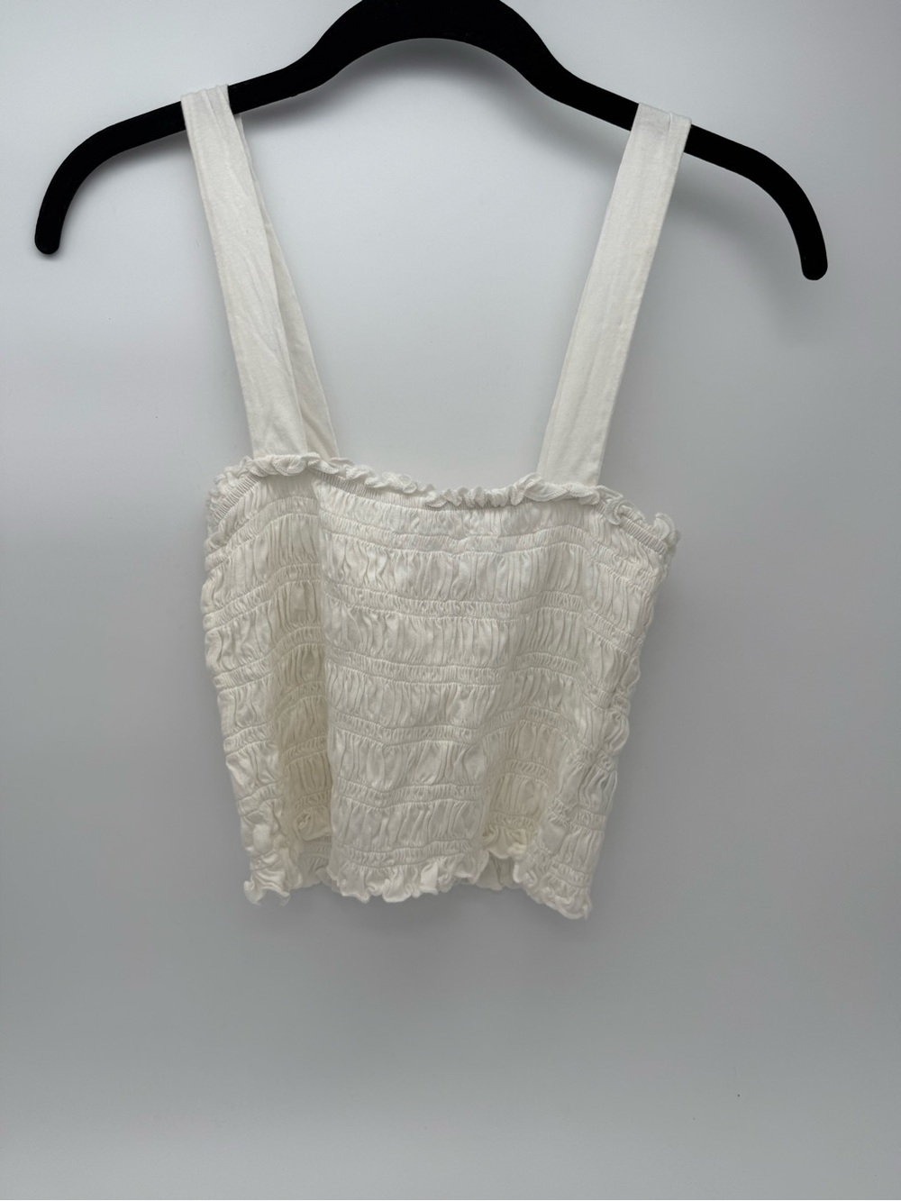 American Eagle Outfitters White Smocked Cami Tank